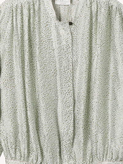 LES PETITES POIS PRINT DEVORE VI/SE SATIN SHIRT