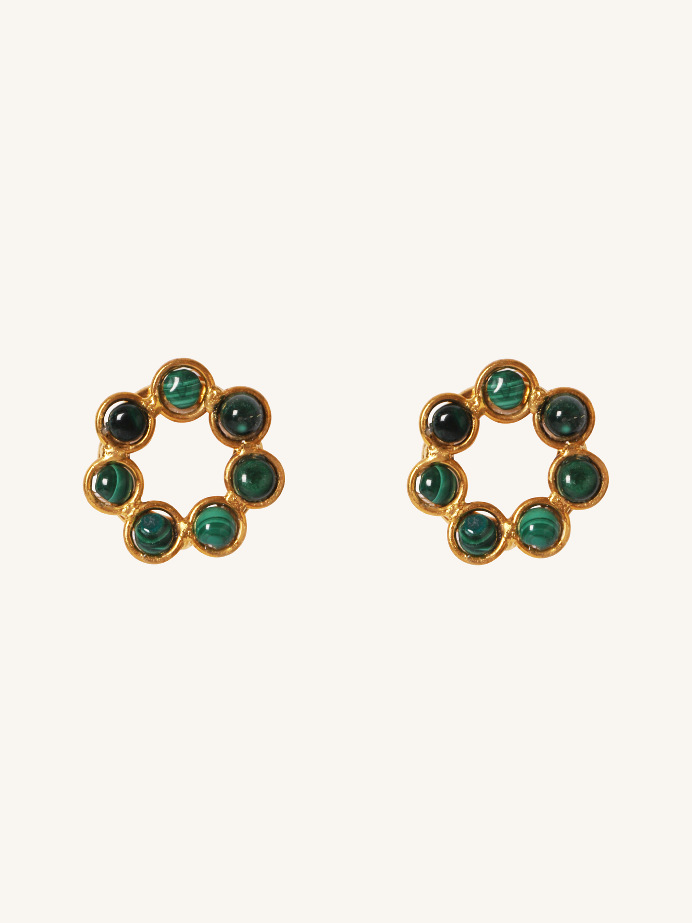 Daisy Earrings in Malachite