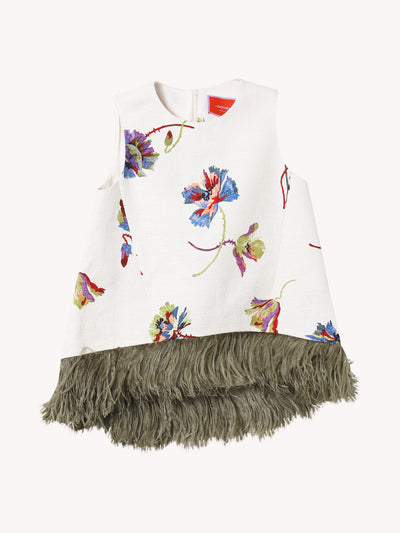 LA SCALA TOP WITH FEATHERS