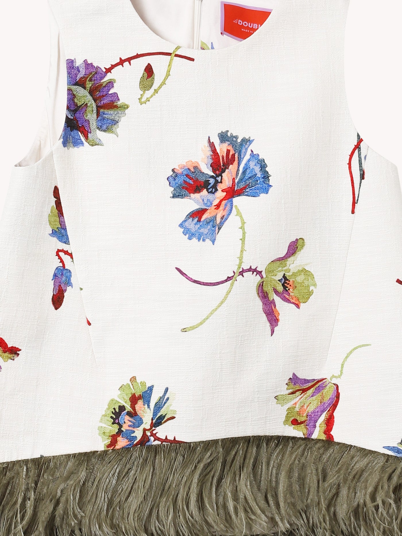 LA SCALA TOP WITH FEATHERS