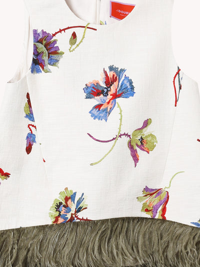 LA SCALA TOP WITH FEATHERS