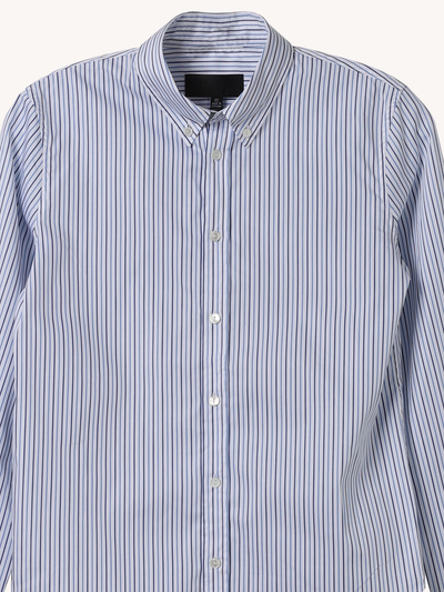 Dyllan Shrunken Stripe Shirt in Blue