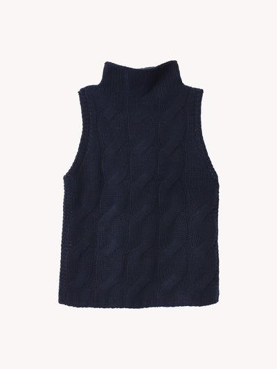 SALVIA SLEEVELESS CABLE TURTLENECK