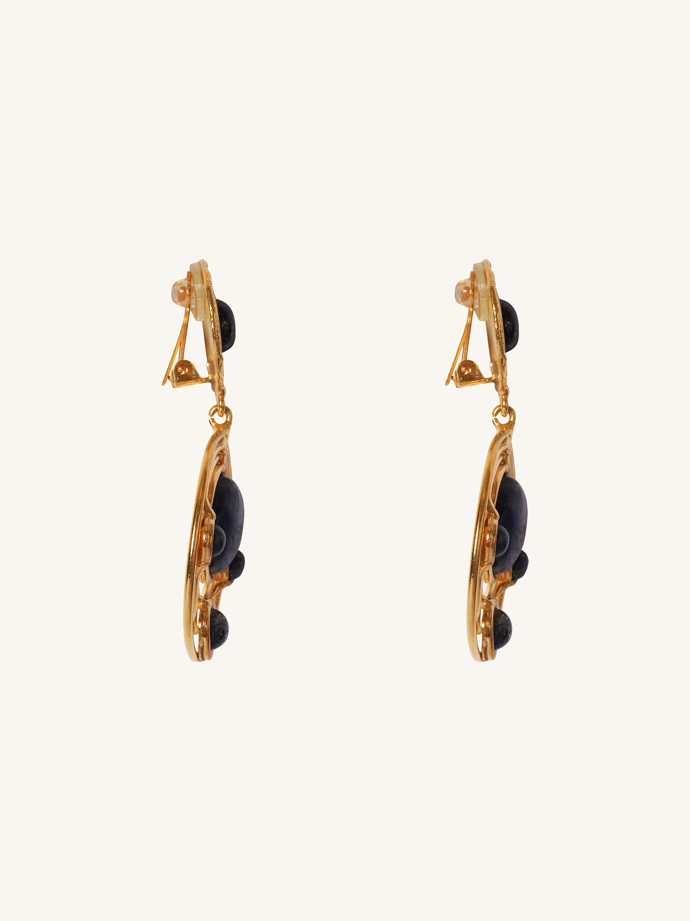 Ellipse Earrings in Lapis
