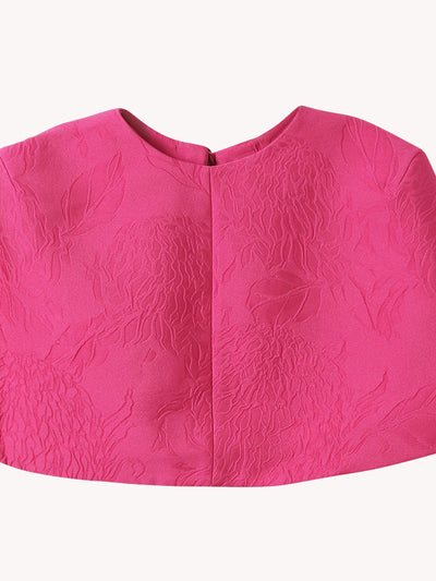 HOT PINK EMBOSSED CLOQUE CAPE