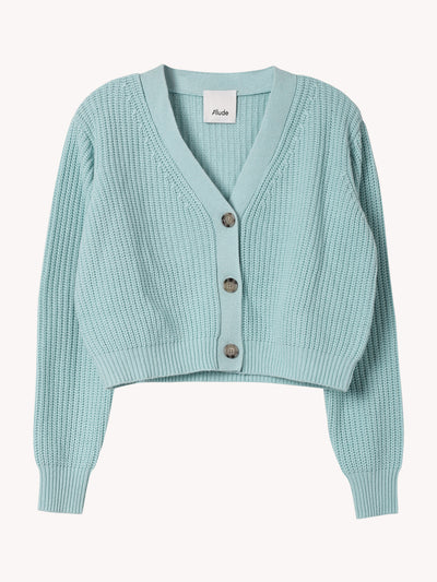 RIBBED CROP V CARDIGAN