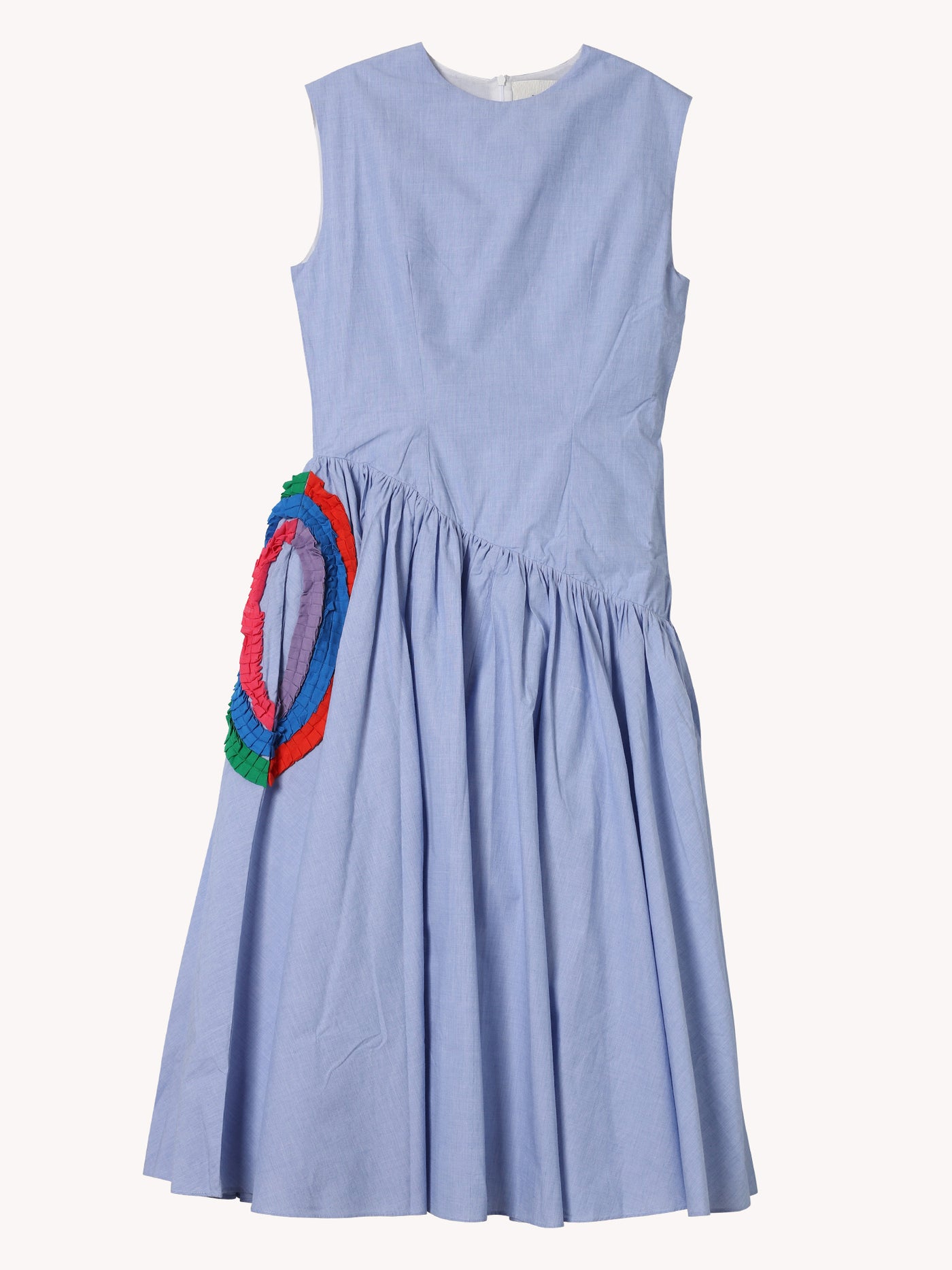 SLEEVELESS DRESS WITH HAND EMBROIDERED DETAIL