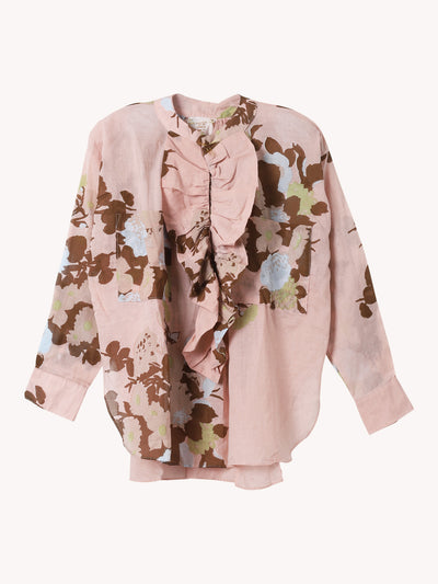 BIG FLOWER PEONY BASE FRILL SHIRT