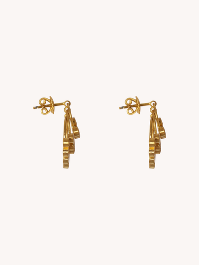 22K YELLOW GOLD & RAINBOW MOONSTONE FANTASIA SEQUIN EARRINGS