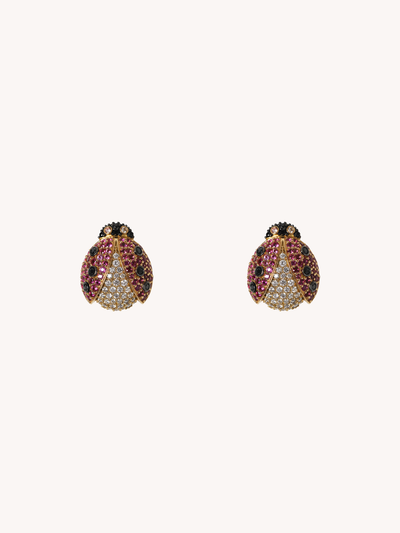 LADYBUG BUTTON EARRINGS