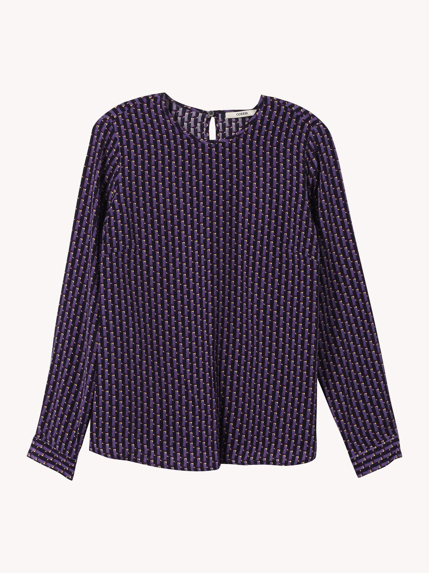 DARK LILAC SILK LONG SLEEVE BLOUSE