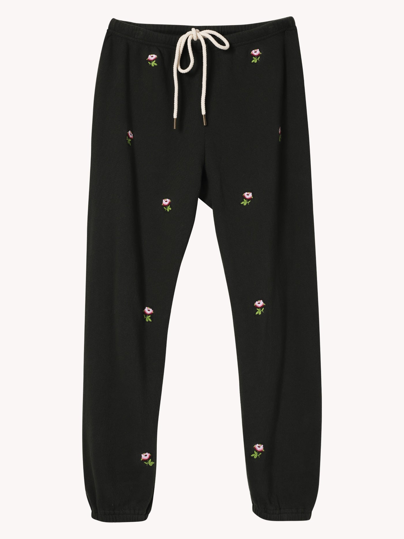 Stadium Sweatpant with Embroidered Roses
