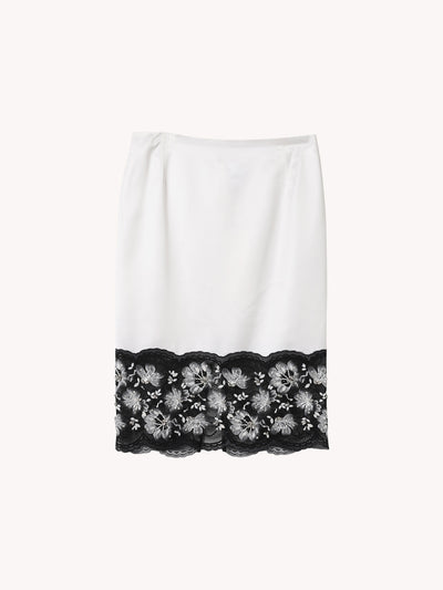 Lace Trim Slip Skirt