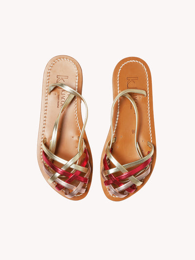 Demetria Sandal in Pink & Gold