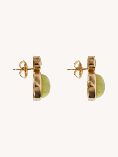 Opal Marker Earrings in Peridot & Brazilian Opal