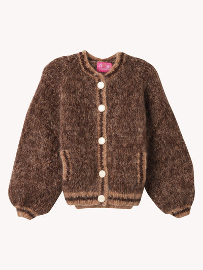 Bomber Nuage Cardigan in Beige