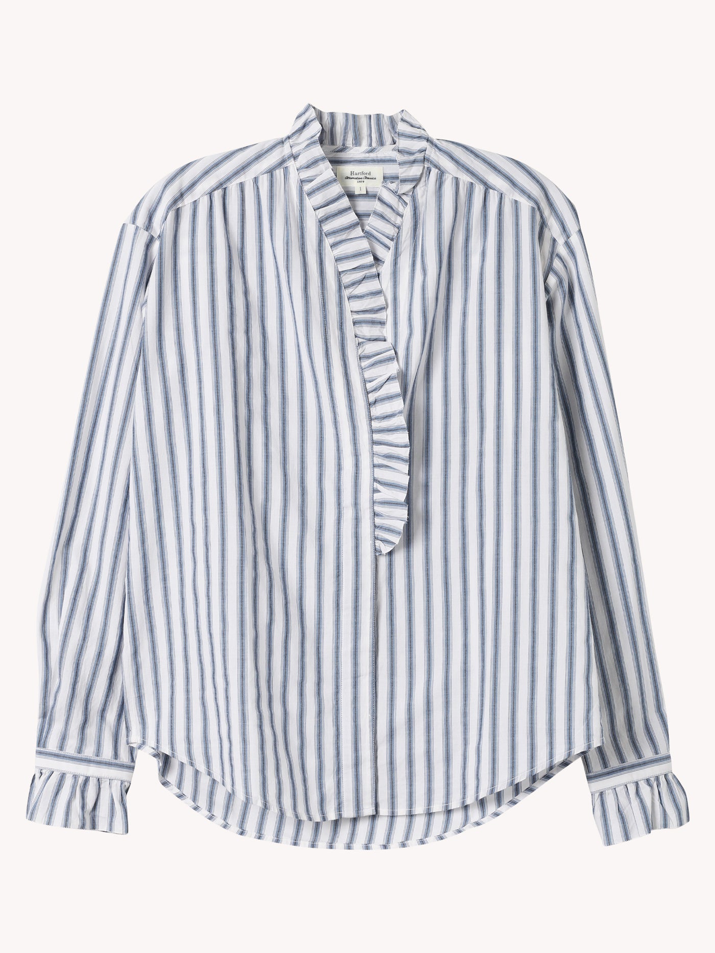 Carmela Stripe Ruffle Blouse