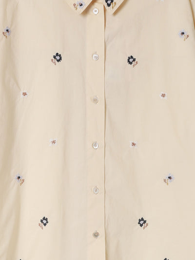 En Fleur Embroidery Cropped Shirt