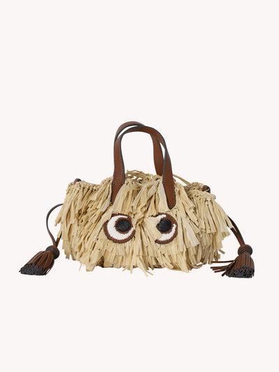 SMALL DRAWSTRING TOTE WITH SHAG EYES