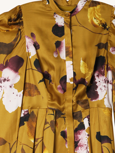 Gold Floral Dress