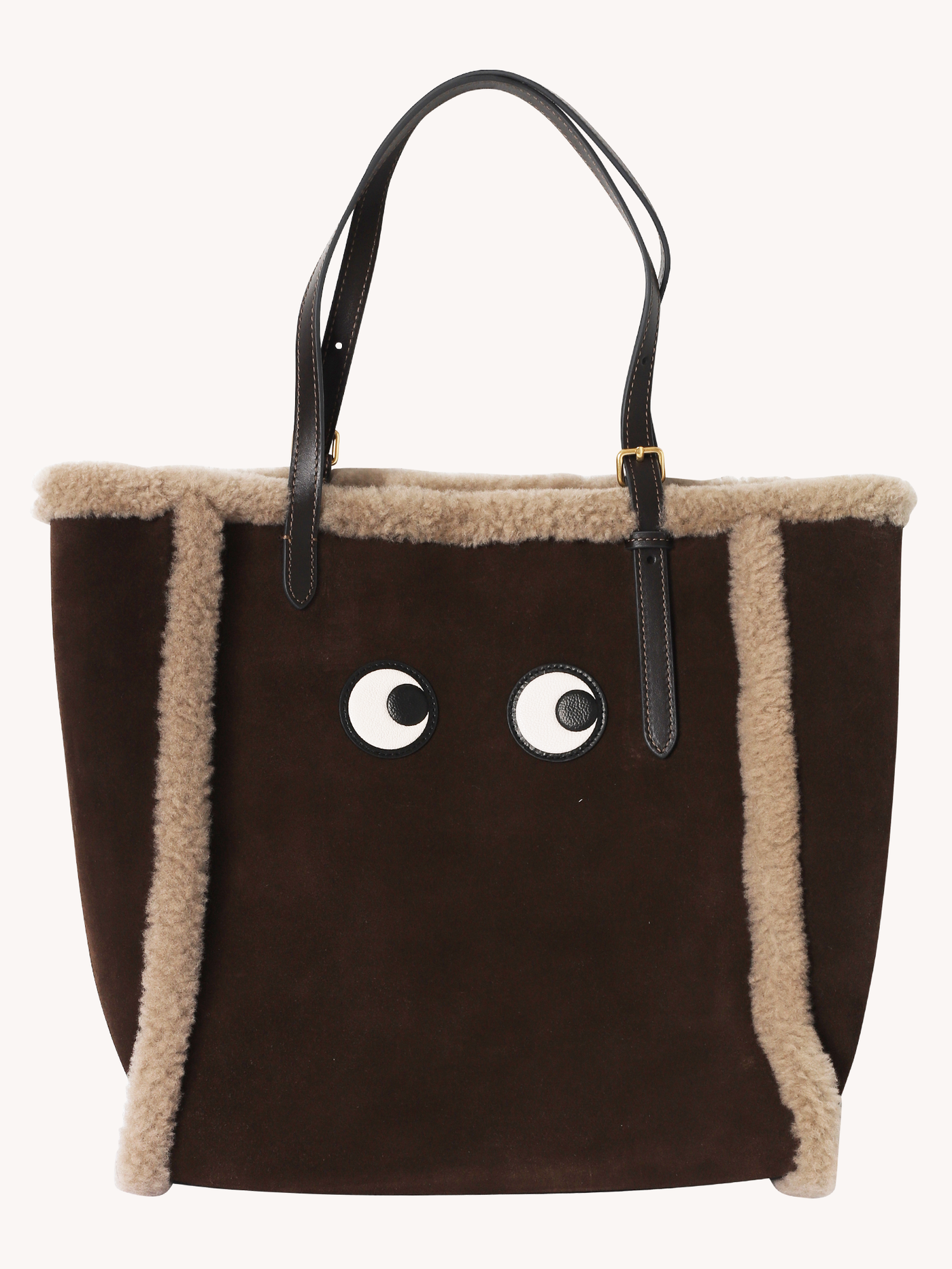 Small Suede & Shearling Eyes Tote