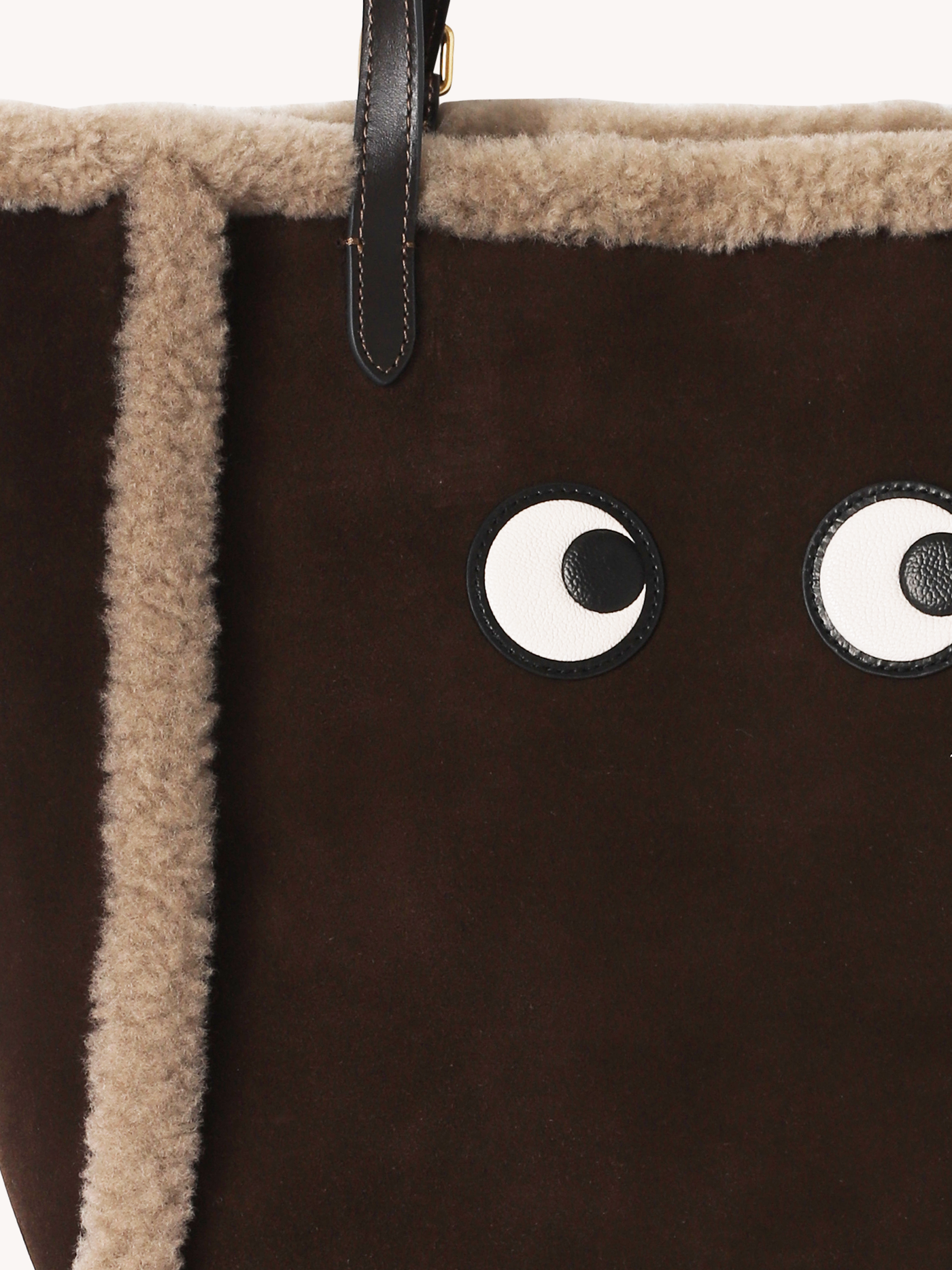 Small Suede & Shearling Eyes Tote