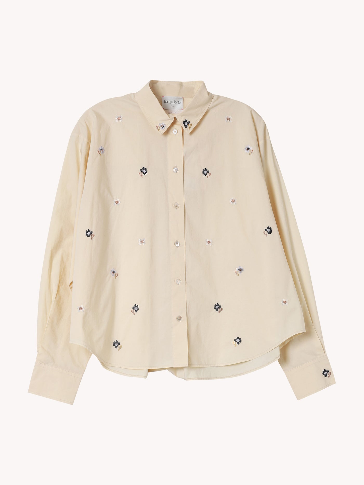 En Fleur Embroidery Cropped Shirt