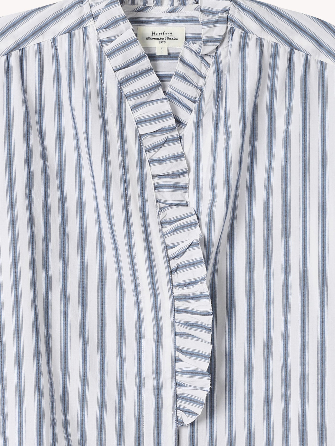 Carmela Stripe Ruffle Blouse