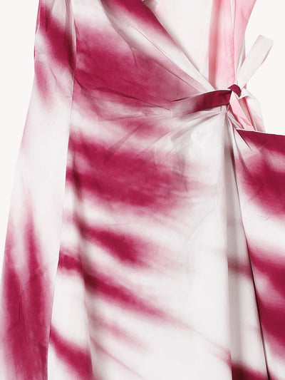 THAT'S A WRAP! DRESS IN TIE-DYE COTTON POPLIN