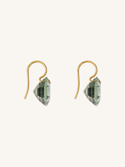 Green Quartz Hexagon Earrings