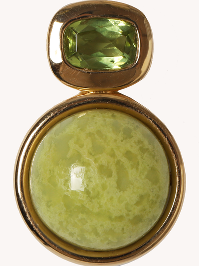 Opal Marker Earrings in Peridot & Brazilian Opal