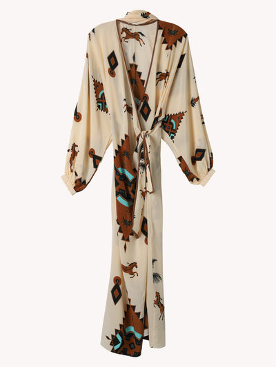 SILK ECRU OLLANTAY WRAP DRESS