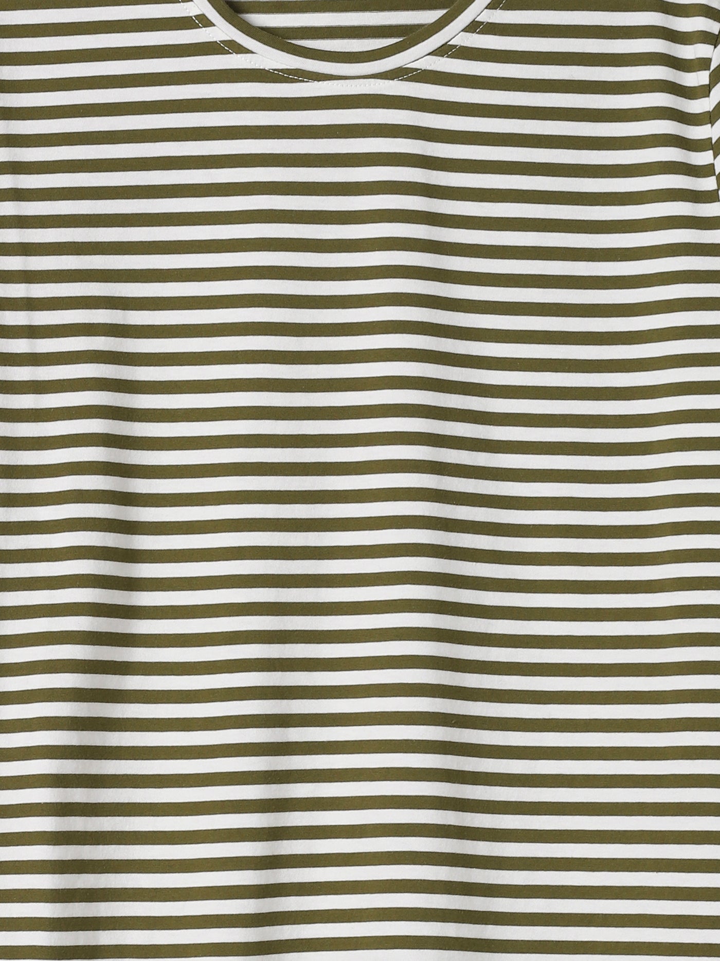 The Modern Stripe Long Sleeve Tee in Olive