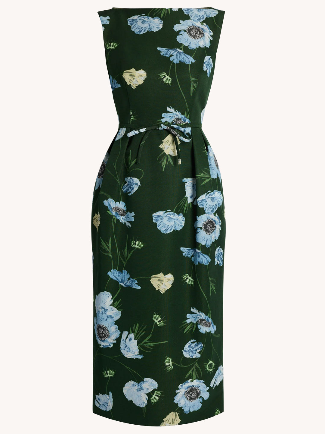 floral midi pencil dress Erdem Sea Green Floral Linen Midi Pencil Dress