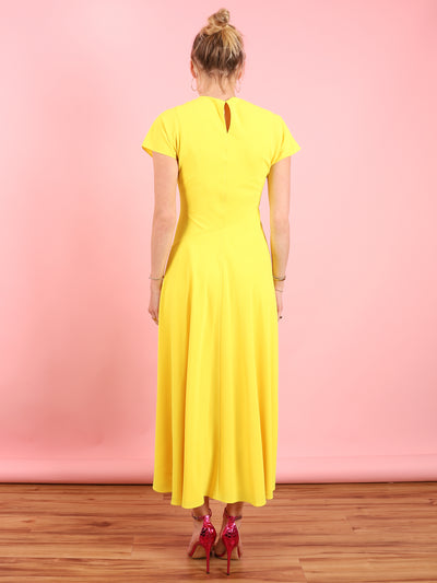 Bright Yellow Crepe Dress