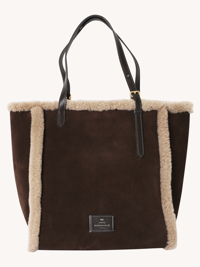 Small Suede & Shearling Eyes Tote