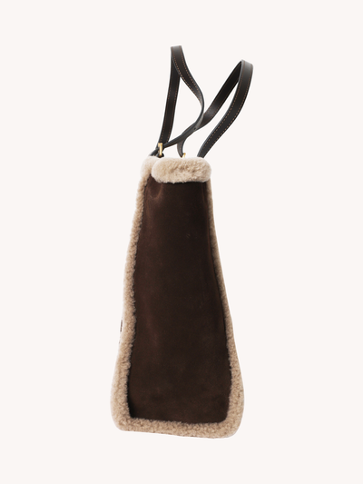 Small Suede & Shearling Eyes Tote