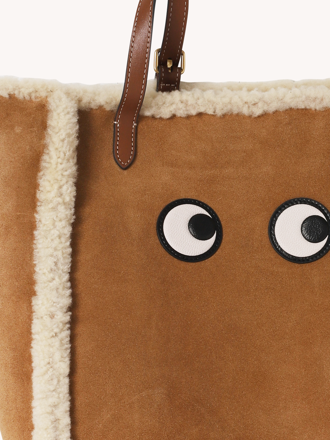 Small Suede & Shearling Eyes Tote