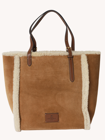 Small Suede & Shearling Eyes Tote