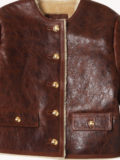 ZANIE SHORT SHEARLING COAT
