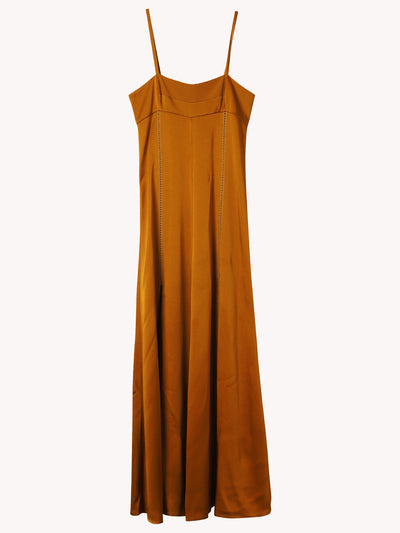 ANVERS SATIN EMBROIDERED SLIP DRESS