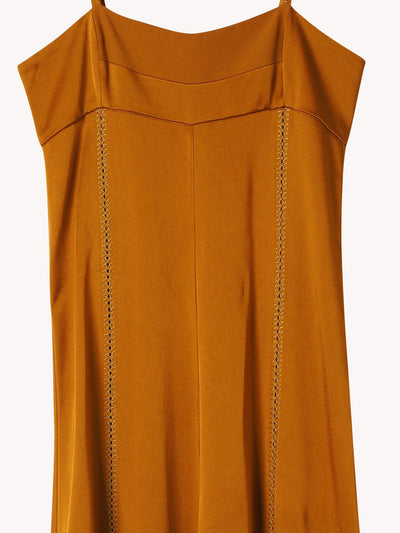 ANVERS SATIN EMBROIDERED SLIP DRESS