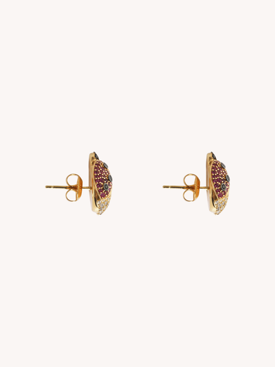 LADYBUG BUTTON EARRINGS