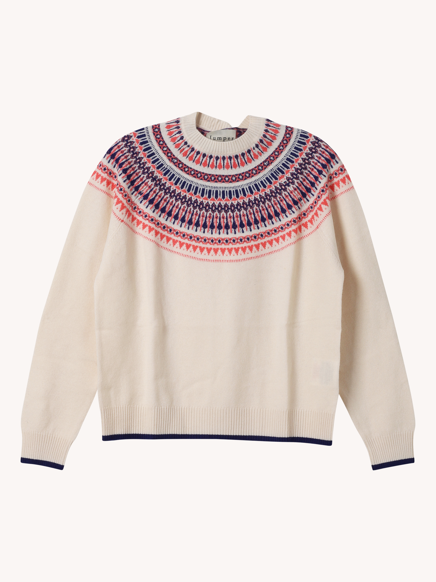 Fair Isle Yoke Crew Sweater