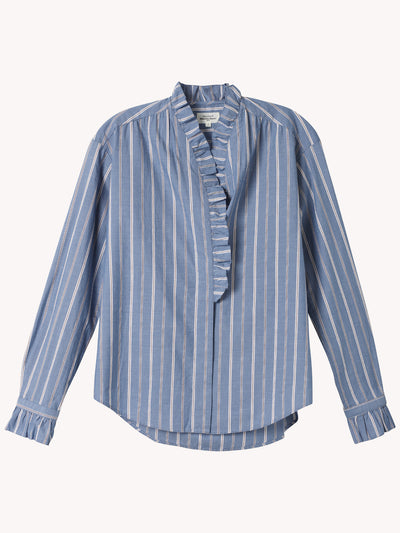 Carmela Stripe Ruffle Blouse