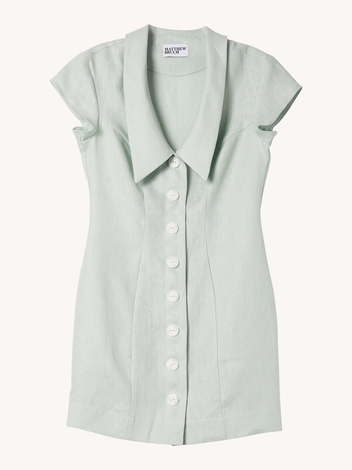 v neck collar dress Collared V-Neck Light Aqua Linen Mini Light Aqua Linen / 0 meta-related-evening-dresses La Femme Sheer-Bodice Long Dress it up with Style:Modern