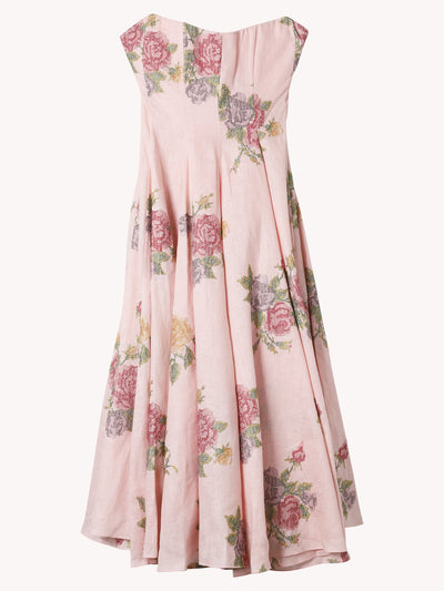 ROUSSEAU LIGHT PINK CROSS STITCH STRAPLESS DRESS