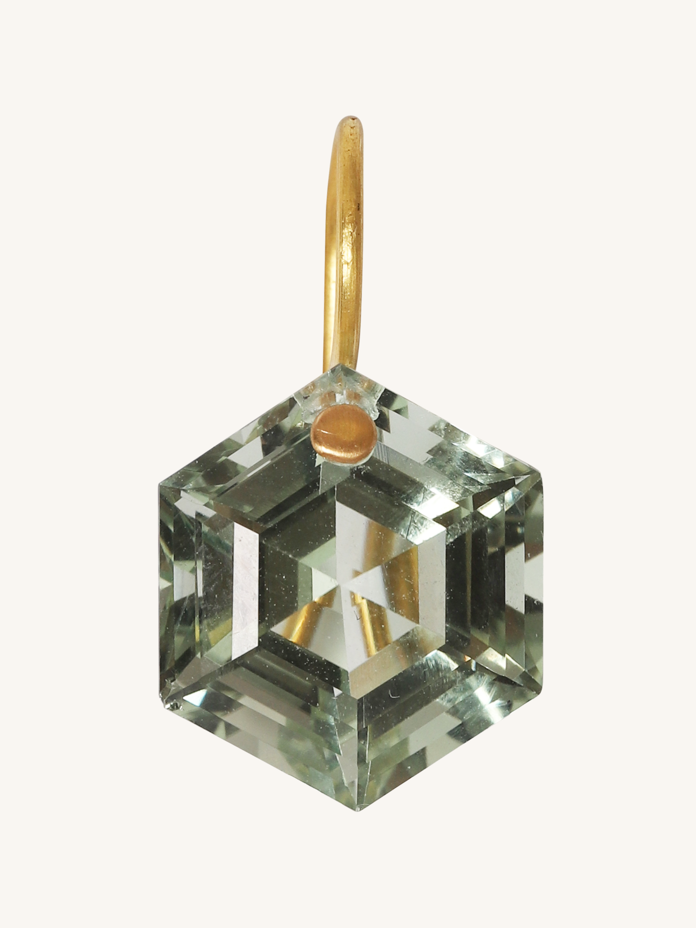 Green Quartz Hexagon Earrings