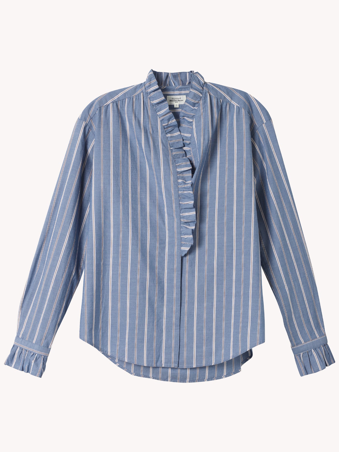 Carmela Stripe Ruffle Blouse