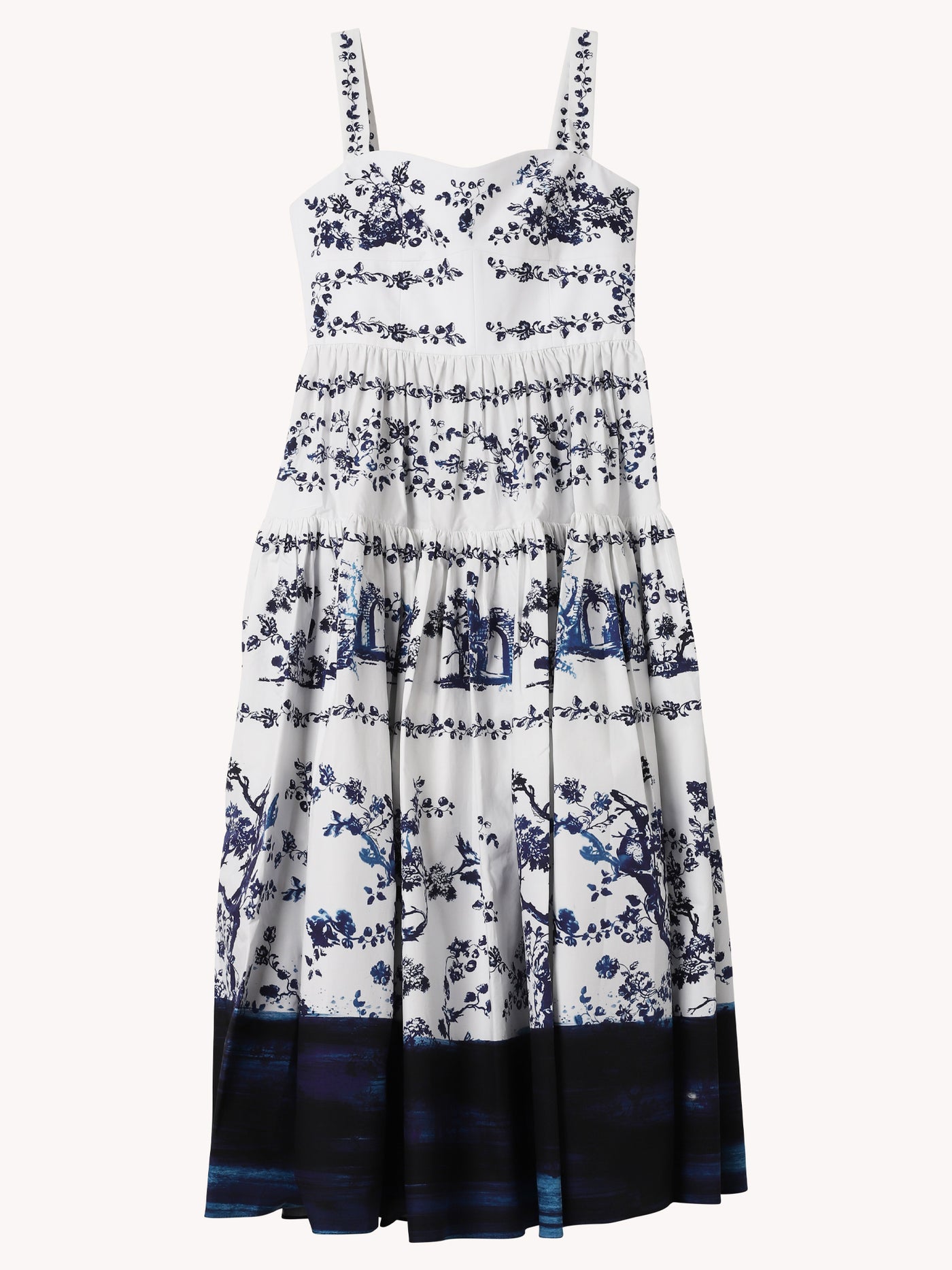 STRAPPY FIT AND FLARE MIDI DRESS